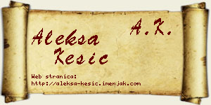 Aleksa Kesić vizit kartica